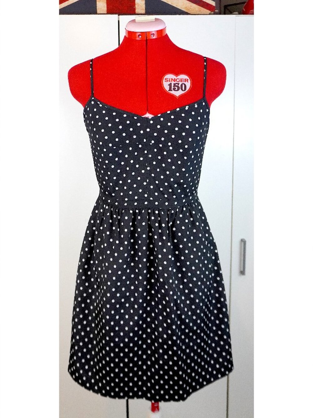 J. Crew Factory Black & White Polka Dot Dress